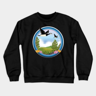 Cute cartoon landscape logo Crewneck Sweatshirt